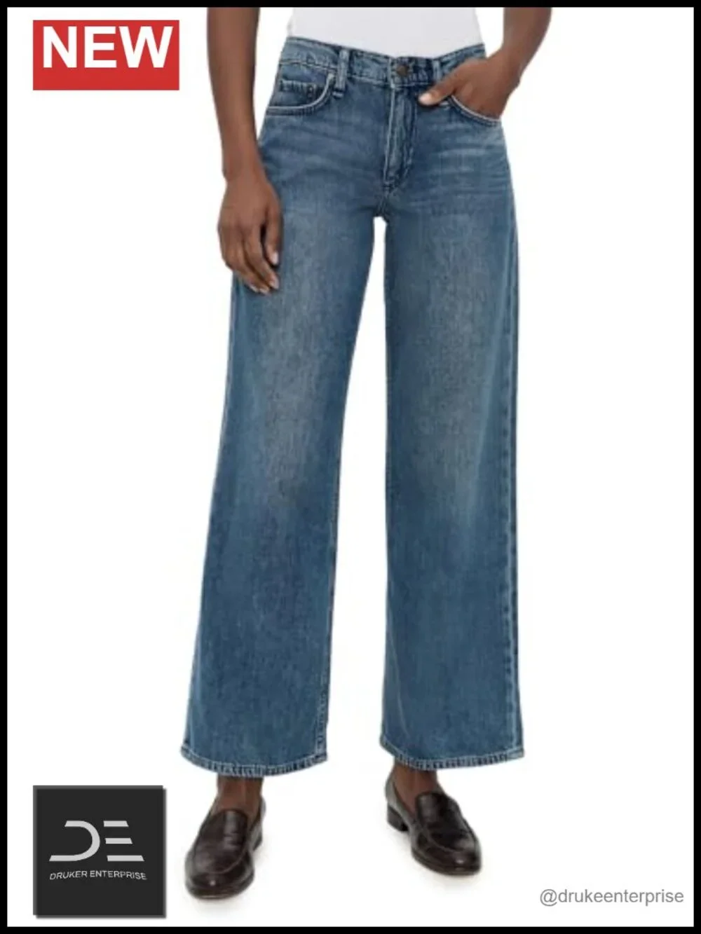 Featherweight Ankle Straight Jeans Mid Rise Non-Stretch Denim